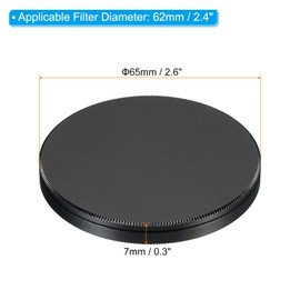 PATIKIL 62mm Lens Cap, Camera Lens Cap Cover Universal Front Metal Lens Filter Stacks Cap Protective Case for 62mm Camera Circular Polarizing Fader ND Filter, Black