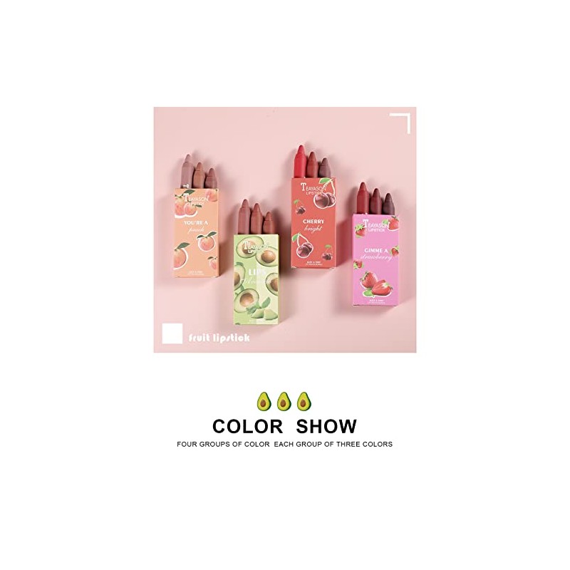 SOMGKINE 3 pcs Lip Liner and Lipstick Makeup Set (01)