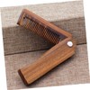 Baluue 1set Folding Wooden Hair Comb Case Portable Beard Accessory