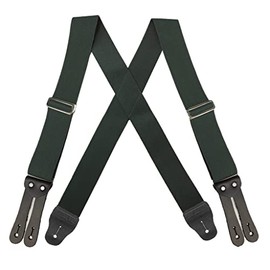 Suspender Store Welch Button Logger Suspenders - 2-Inch Wide - HUNTER GREEN 54" for 6'1" to 6'5" tall