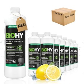 BiOHY Bodenreiniger f√ºr Wischroboter Station mit Frischeduft (12 x 1 Liter) | Reinigungsmittel Konzentrat f√ºr alle Wisch & Saugroboter mit Nass-Funktion | Schaumarm & Streifenfrei | F√ºr alle B√∂den