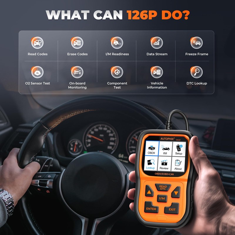 AUTOPHIX OM126P+ OBD2 Scanner, Vehicle Code Reader for Check Engine
