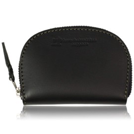 Sapporo Leather Craftsman Museum Coin Purse, Coin Purse, Made in Japan, Cowhide Leather, Oiled Leather, Black