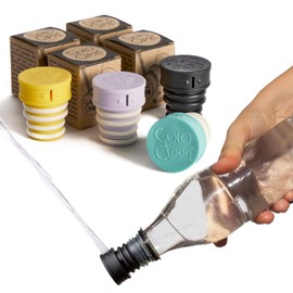 CuloClean Portable Bidet for Toilet, Travel, or Camping. Compatible with Every Bottle. Discreet, Sanitary or Travel Shower. Attachable Stopper. Backcountry Bidet Nozzle (4pcs Colors)