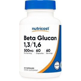 Nutricost Beta Glucan 500mg 1,3/1,6 D-Glucano - 60 cápsulas vegetarianas - Sin Gluten - Sin OGM - 60 Porciones