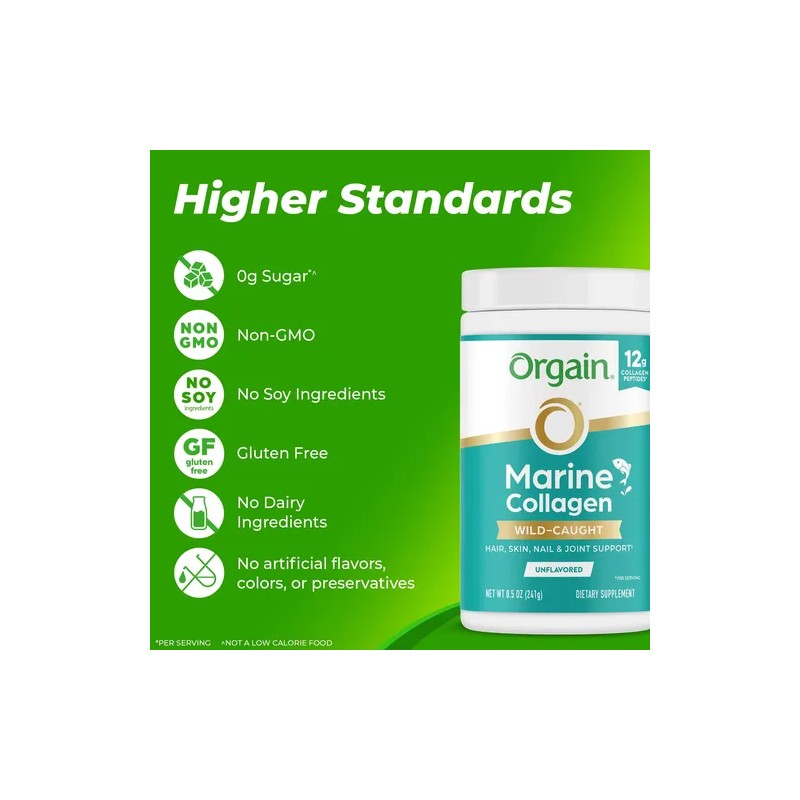 Orgain Colágeno Marino Sin Sabor 8.5 Oz