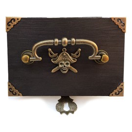 1 Set Jewellery Box Antique Lock Latch Hasp Hinges Handle Box Corner Protector Kit for DIY Jewellery Box Bronze Box Included (Black)