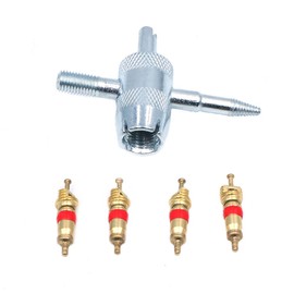 ANCLLO 4-way valve tool with 4 valve cores suitable for all vehicles and air conditioners