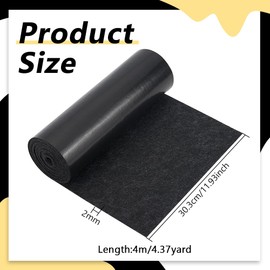 BENECREAT 12 Inch x 13 Ft Black Boat Trailer Bunk Carpet Polyester Marine Carpeting Dust Proof for Home, Office, Boat Lift Bunk, Hotels Decoration, Car Trunk Liner, 2mm Thick