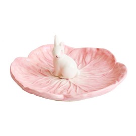 Soulnioi Ceramic Dinner Plate Bunny Easter Fruit Plate Easter Salad Bowls Bunny Snack Dessert Bowls for Easter Vegetable Serving Platter Candy Dishes for Wedding Dinner Party Decoration Pink