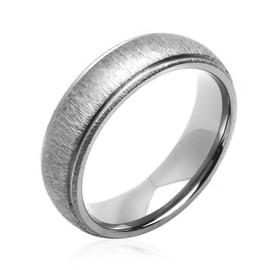 DoubleAccent 6MM Comfort Fit Titanium Wedding Band Brushed Domed Ring (Size 7 to 14) Size 14