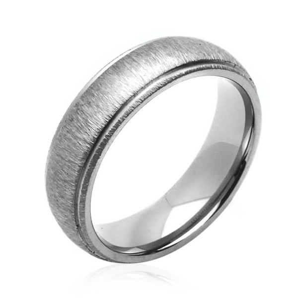 DoubleAccent 6MM Comfort Fit Titanium Wedding Band Brushed Domed Ring