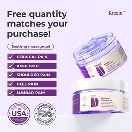 Kreain 2 【Free Quantity Matches Your Purchase!】Rapid Relief Muscle Therapy Gel – Soothes knees effortlessbeauty, lumbar, neck, hands, and feet; contains boswellia, glucosamine, and collagen:_1PC