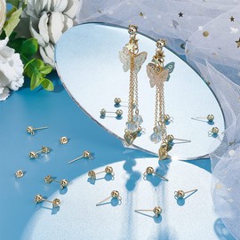 UNICRAFTALE Ball Stud Earrings Hypoallergenic Earrings DIY Accessories 304 Stainless Steel Ball Earring Making Stud Earrings Craft Ball Ear Hooks Metal Earrings Accessories DIY Jewellery Making