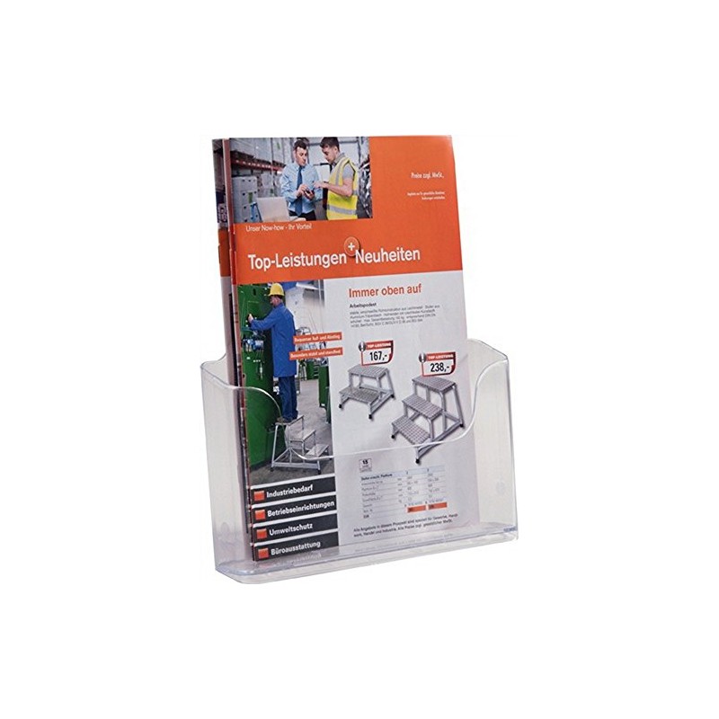 Brochure Holder for DIN A4 Transparent Acrylic Wall / Table