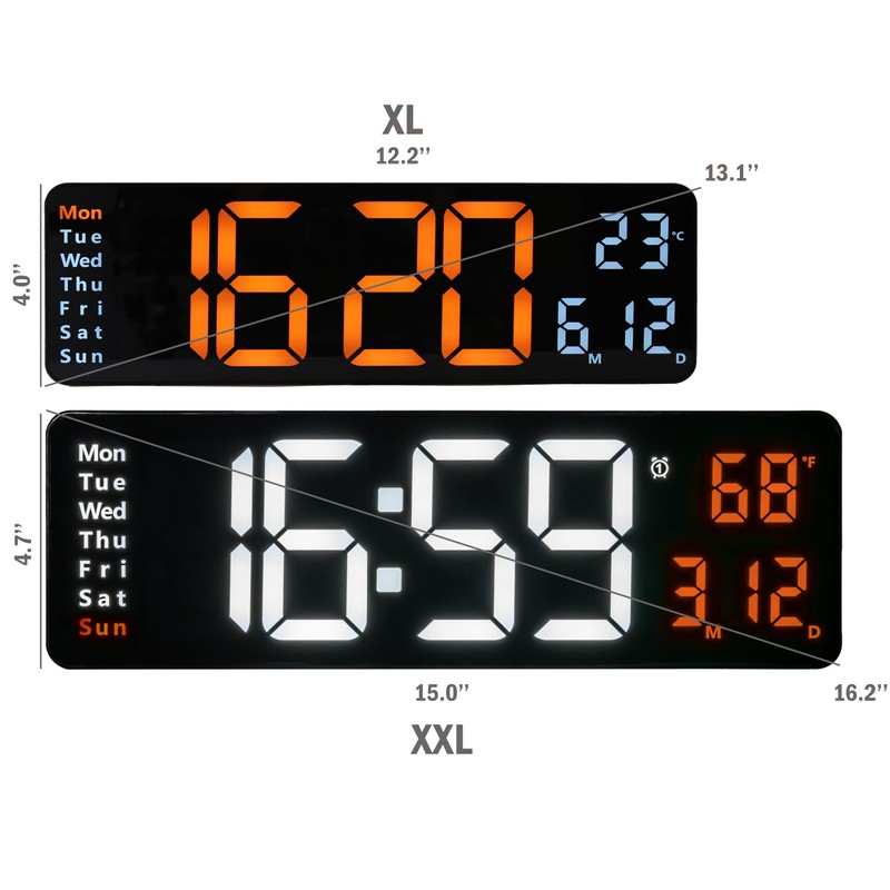Opis Clock 1 (XXL White & Orange) – Extra Large