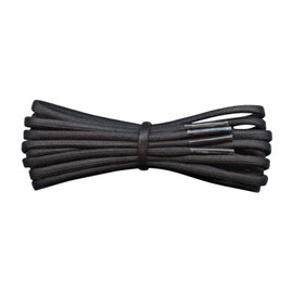 Fabmania Black 3mm Round Waxed Cotton Shoelaces - 75cm