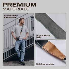 C Coiro Camera Shoulder Strap High-Strength Nylon Camera Strap for SLR Camera and Vintage, Navy, Unit size