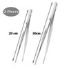 2 PCS Chef Tweezers (20CM/7.9in and 30CM/11.8in), Kitchen Tweezers for