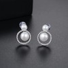 VIKI LYNN Freshwater Cultured Double Pearl Stud Earrings for Women