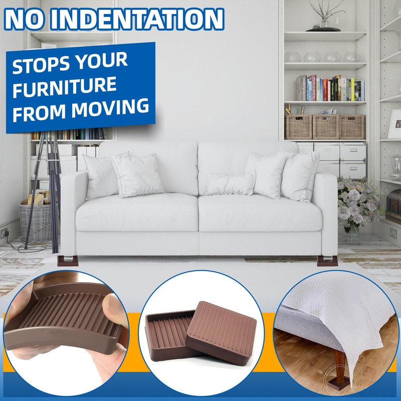 Glarks Brown 4Pcs 2 x 2in Square Shape Non Slip