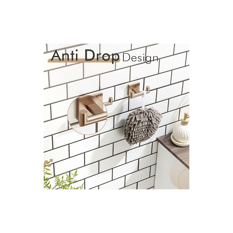 KOKOSIRI Robe Hooks Bath Towel Hooks Bathroom Hardware Double Coat