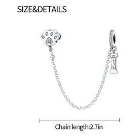 Dije Huesos Tinslo S925 Plata Modelo Cadena De Seguridad Color Bone