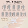 24PCS Almond False Nails - French Tip Nude Fake Nails