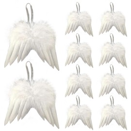 Pack of 10 Angel Wings White Angel Wings Decoration Angel Wings Angel Wings Pendant Decoration White Feathers Christmas Angel Wings Pendant Christmas Tree Decoration