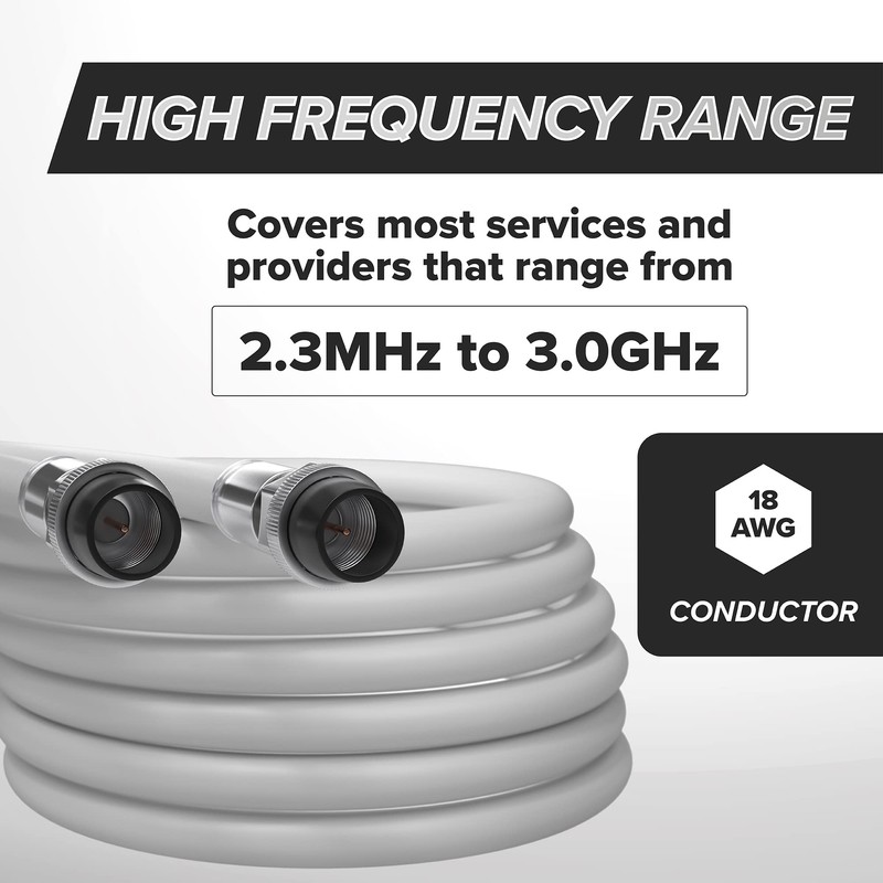 THE CIMPLE CO 10' Feet, White RG6 Coaxial Cable with