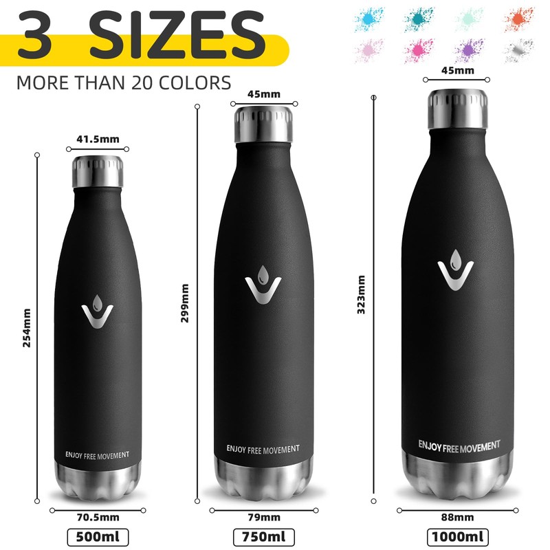 Thermos Flask, 0.75 L, Stainless Steel, BPA-Free, Leak-Proof, 24 Hours