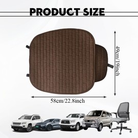 HQRNYP Front Car Seat Covers, Comfortable Car Seat Covers, Front Bottom Seat Cushion Covers, Universal Padded Car Interior Covers Car Accessories Suitable for Most Vehicles (Coffee, Front Seat)