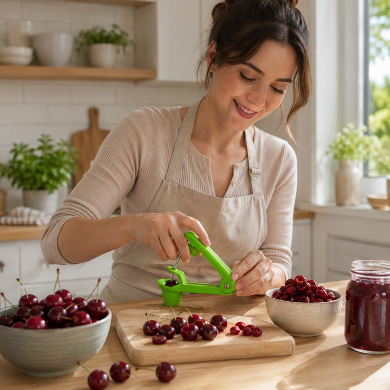 Cherry Pitter Tool for Kitchen Fruit Prep – Stainless Steel