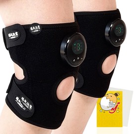 EMS Knee Support, Strength Training, Knee Wind and Thunder, Genuine Product, No Gel Sheet Required, USB Rechargeable, Left and Right Hand, Includes Original Cleaner (Set of 2)