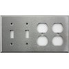 Brushed Satin Stainless Steel 4 Gang Wall Plate - 2