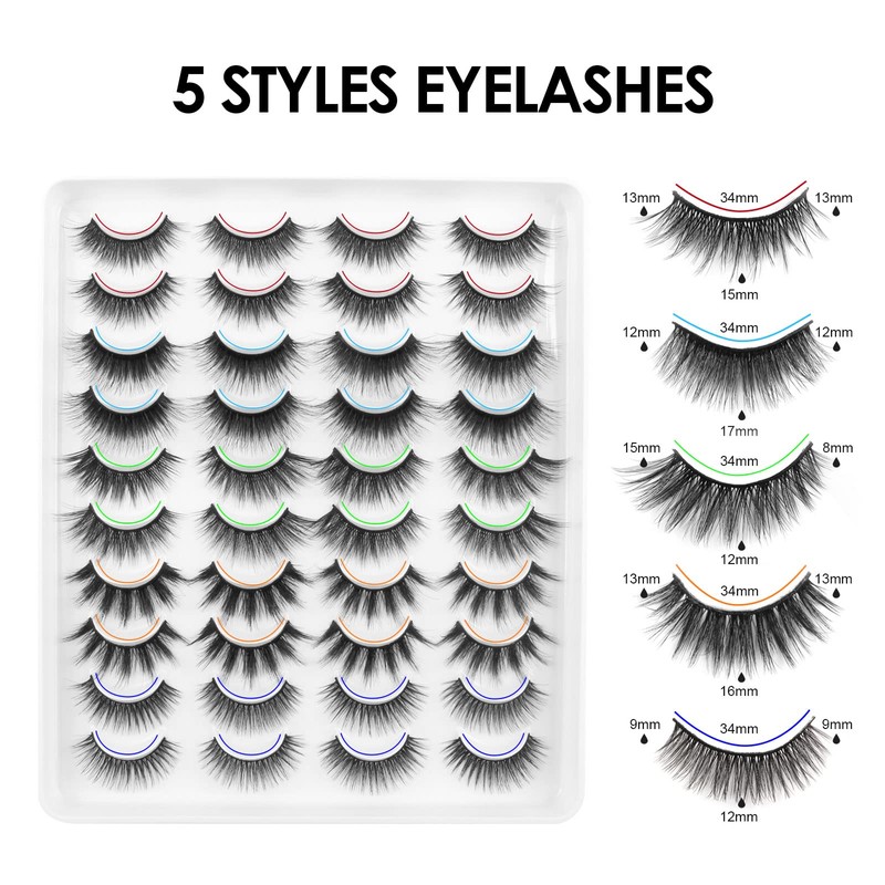 False Eyelashes 3D Artificial Eyelashes Natural Fake Lashes 5 Different