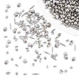 SUPERFINDINGS 1pound 4 Shapes Stainless Steel Polished Beads Tumbling Media Pins Burnishing Media Shot for Rust Removal,Rough Polishing,Precsion Polishing,Jewelry Polishing