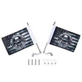Trunk Lid Flag Pole Mount Kit with Homeland Security Flag L R Replacement for Gold Wing Tour DCT 2018‑2020