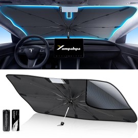 [2024 Newest] Yampahapa Car Windshield Sun Shade Umbrella, Sunshade for Car Windshield Nano-sized Condensation Foldable Cover UV Ray Reflector, Car Sun Shade Windshield for Auto Sedan Cool (Medium)