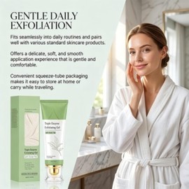 Triple Enzyme Exfoliating Gel Green Tea, Gentle Hydrating Facial Exfoliator (2pcs)