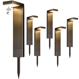 COXSENI Solar Pathway Lights Outdoor 6Pack, 400LM Motion Sensor Walkway Lights with Warm/Cool White, 12H Lasting, IP65 Waterproof Solar Powered Landscape Lighting for Garden, Yard