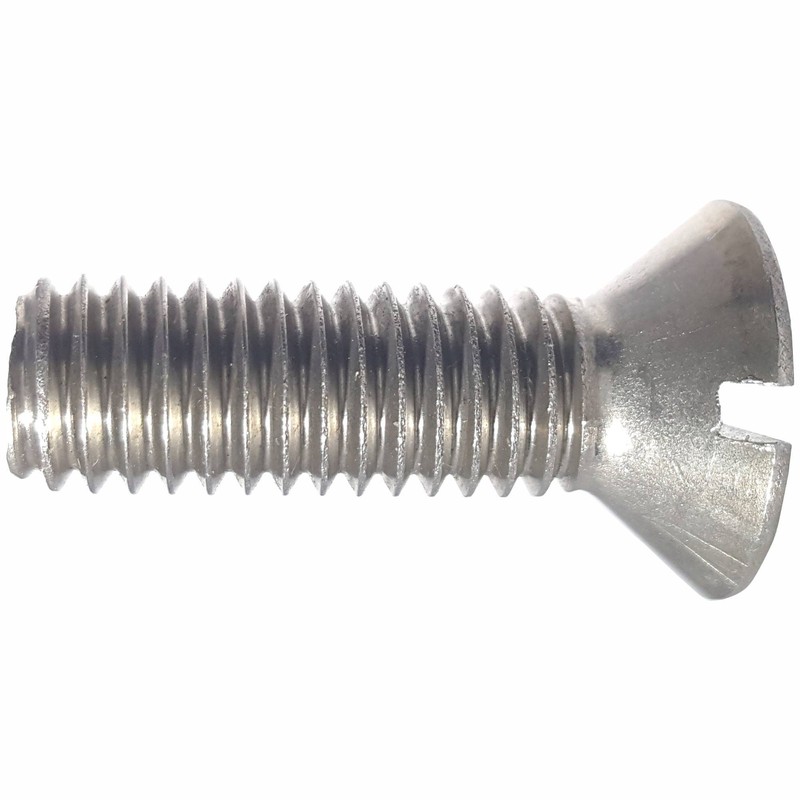 1/4-20 x 3-1/2" Flat Head Machine Screws, Slotted Drive, Stainless