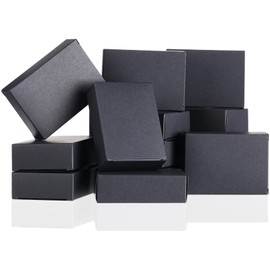 Gersoniel 100 Pcs Kraft Soap Boxes Packaging for Homemade Soap No Window Soap Boxes Empty Soap Boxes Soap Making Supplies for Party Favor Treats Wrapping Packaging, 3.8 x 2.8 x 1.2 Inch (Black)