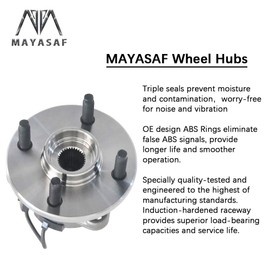 MAYASAF 513204 Front Wheel Hub Bearing Assembly 4 Lug w/ABS for Chevy 2005-10 Cobalt, for Saturn 2003-05 Ion-1, 03-07 Ion-2/Ion-3, for Pontiac 2007-09 G5, 05-06 Pursuit
