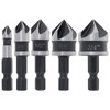 ChgImposs 5PCS Countersink Drill Bit Set, 1/4 Inch Hex Shank