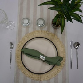 Servilletas de Tela 100% Poliéster para Todo Tipo de Eventos – Reutilizables, Lavables y Elegantes Paquete de 12 (43x43 cm) (Olivo)