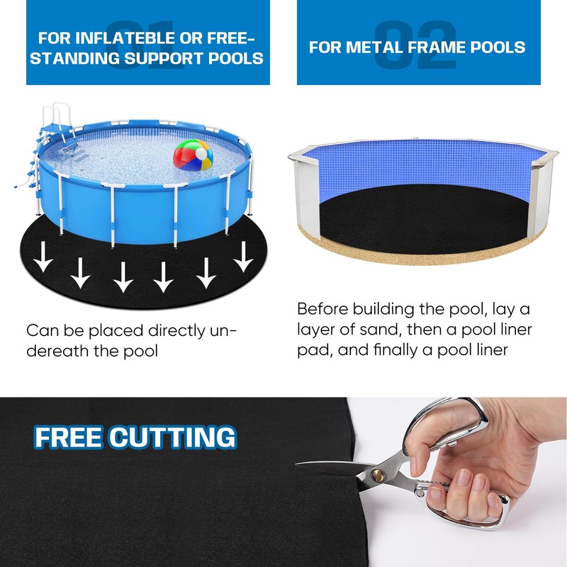 Zeonly 21 FT Pool Liner Pad,Round Under Pool Padding,Pool Pads