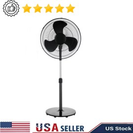 48" Tall 3-Speed Oscillating Pedestal Fan Standing Fan for Bedroom Home Office