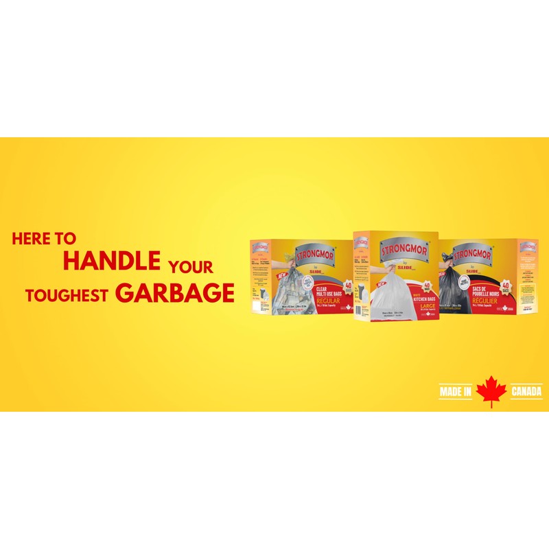 Strongmor Garbage Bags Kitchen White 22x24 40Pk