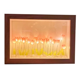 Tulip Light Photo Frame Flower Night Lamp Floral Picture Frame Home Decoration for Family Friends